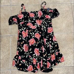 Black Floral Off The Shoulder Dress